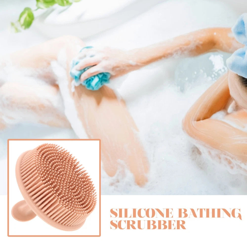 Bath Brush Exfoliating for Body Baby Travel Soft Silicone Scrubber