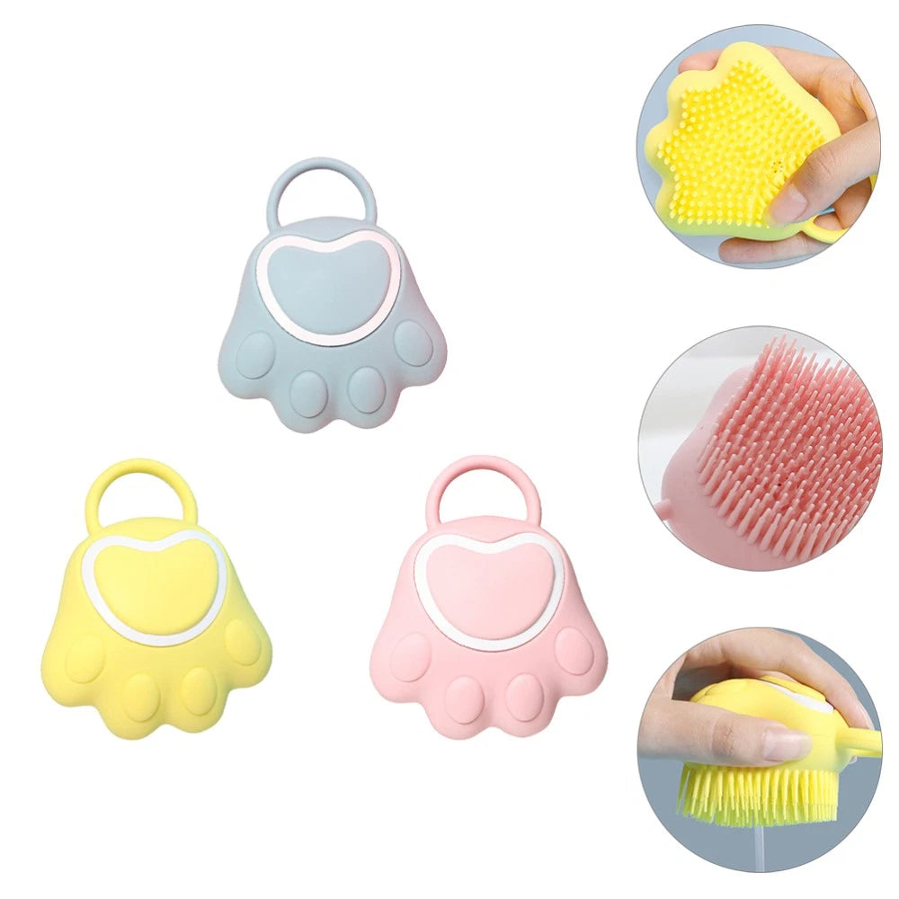 3 Pcs Silicone Bath Brush Newborn Toddler Infant Massage Scrubber
