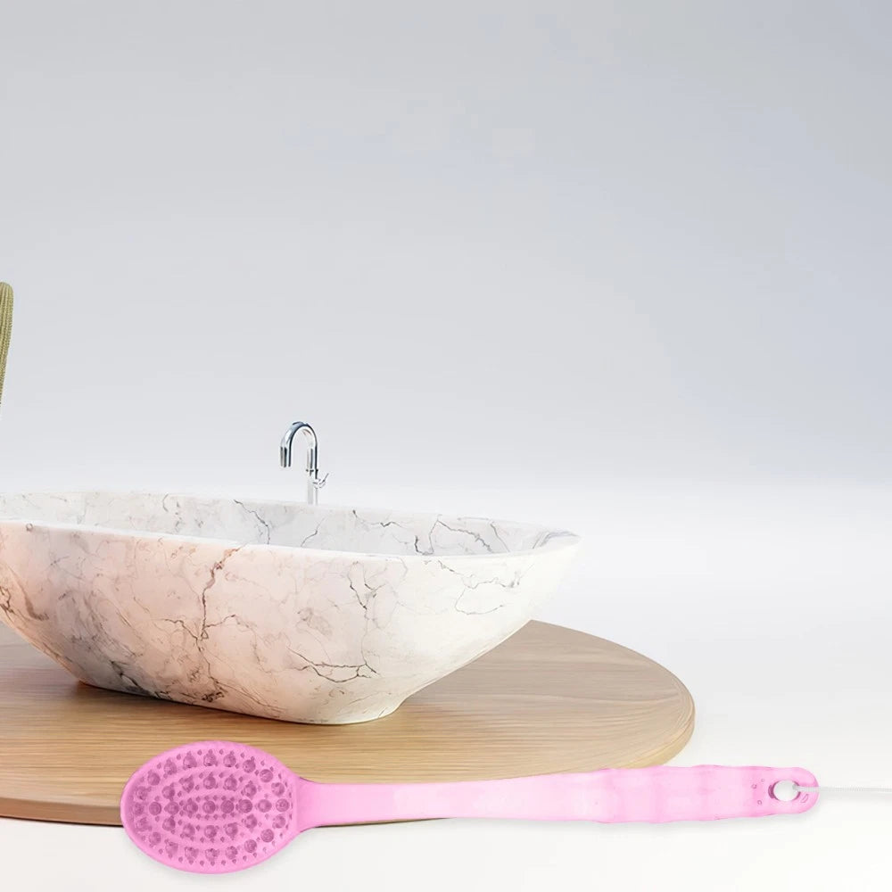 3pcs Long Handle Bath Scrubber Back Brush Massage Brush Bath Brush