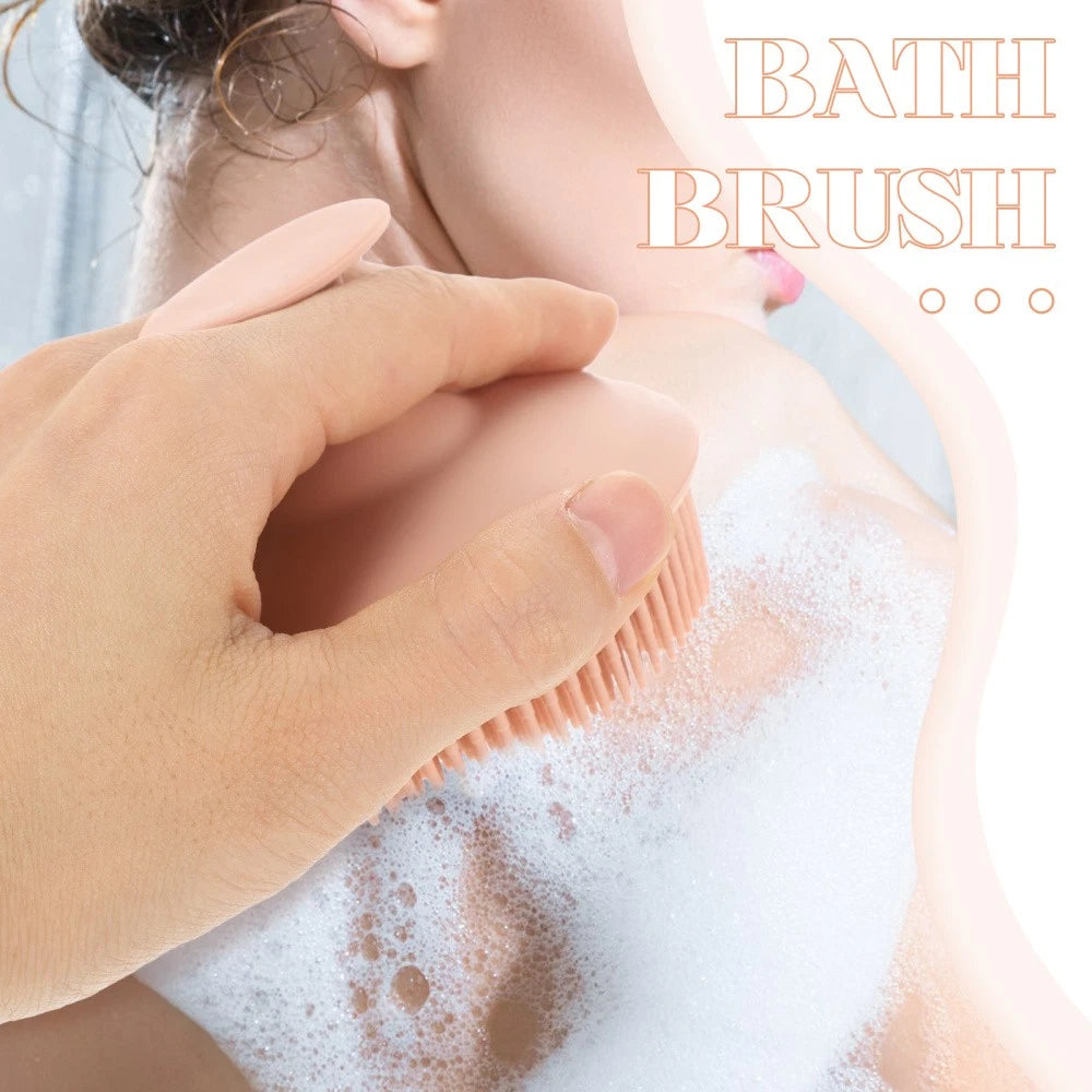 Bath Brush Exfoliating for Body Baby Travel Soft Silicone Scrubber