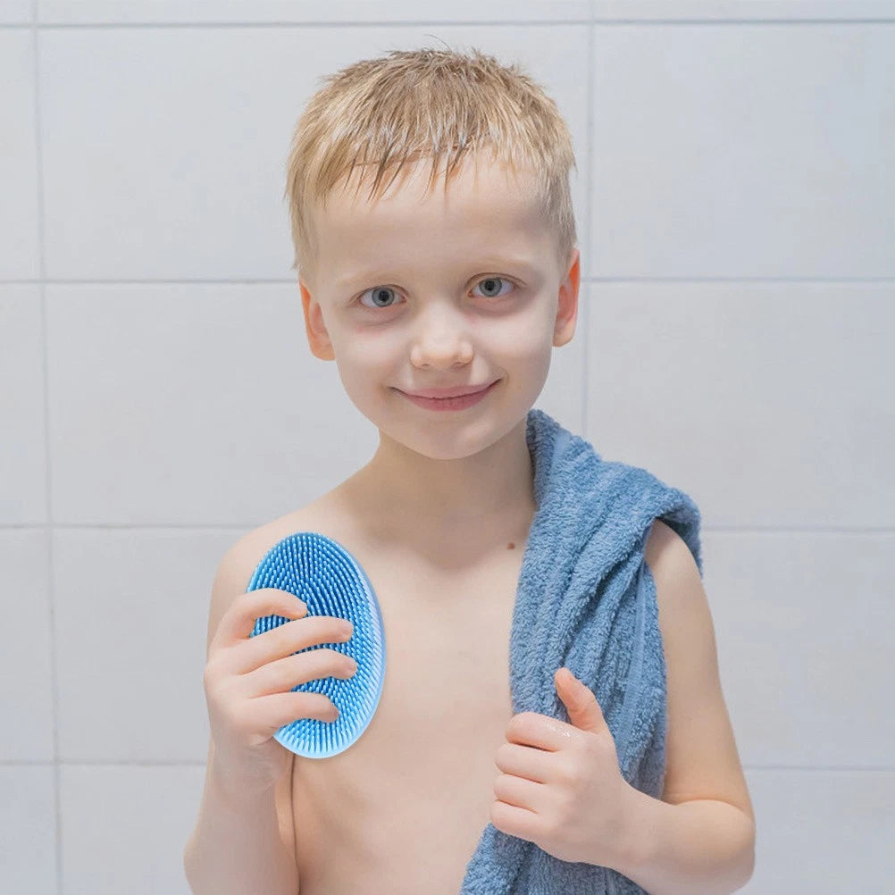3Pcs Shampoo Silicone Hair Brush Kids Massage Bath Brush Scrubber