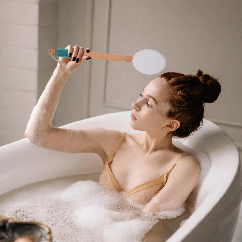 Bath Brush Shower Scrubber for Body Exfoliating Loofah and Applicator Back