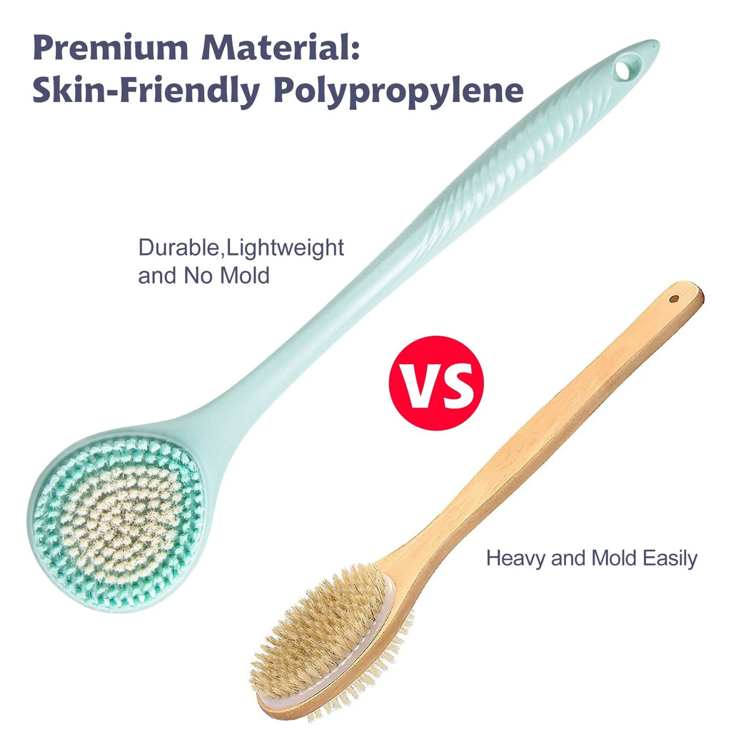 16.4 Inch Long Handle Back Bath Brush Soft Shower Body Scrubber Skin Exfoliator