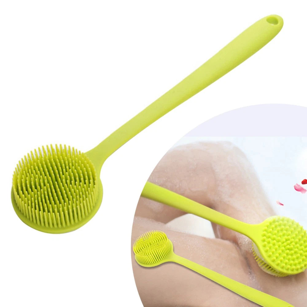 Bath Brush Body Scrubber Exfoliator Silicone Shower Man Long Handle