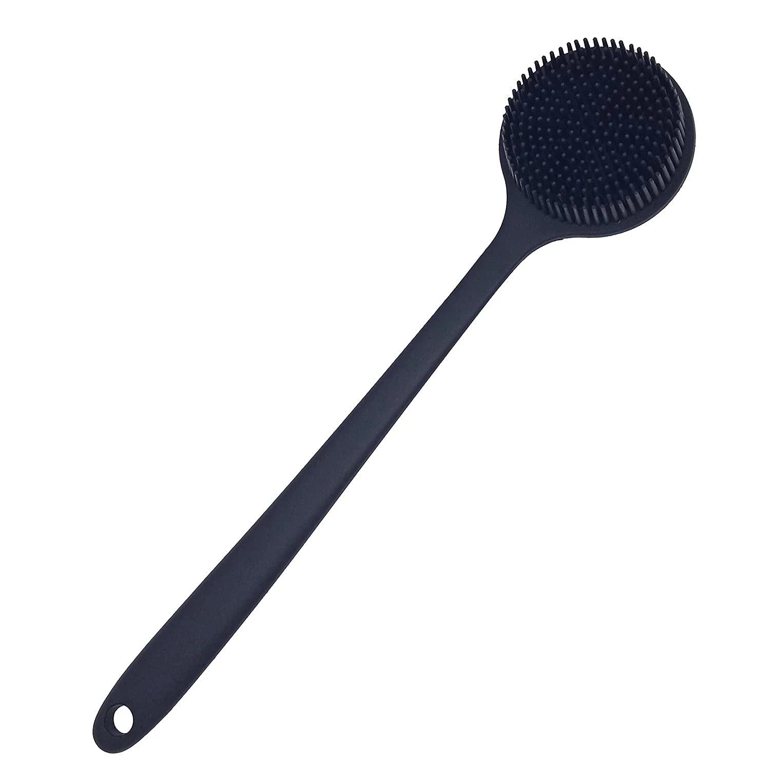 ✅ NEW- Silicone Back Scrubber for Shower Body Brush w/ Long Handle Black