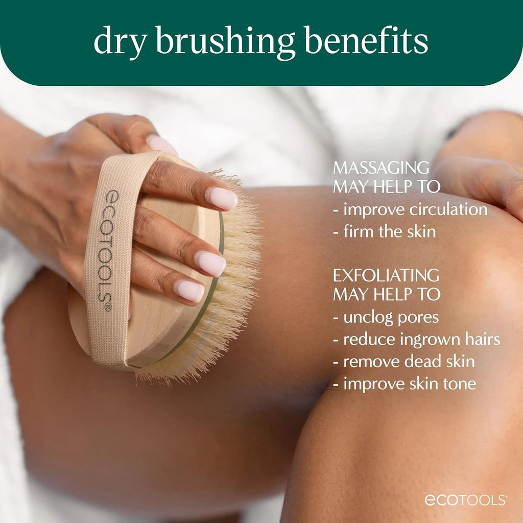 Dry Body Brush, Exfoliating Bristles, Eco-Friendly Skincare Tool, 1 Count