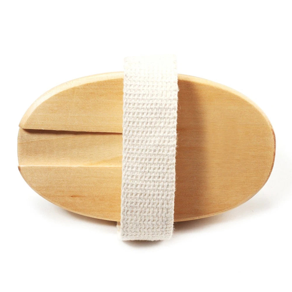 1PC Wooden Massage Brush Head No Handle Body Bath Massage Brush (Wood Color)