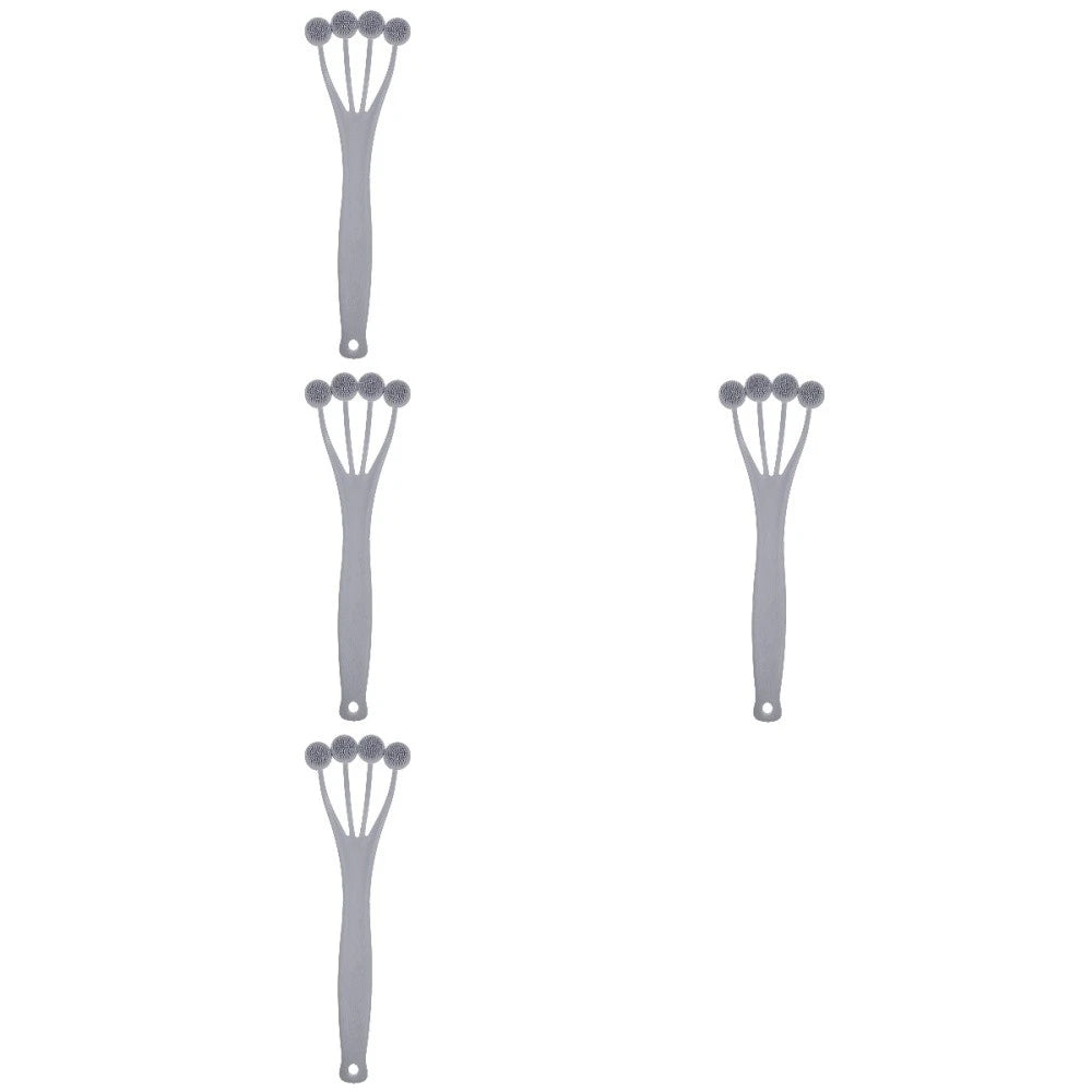 4 PCS Exfoliating Bath Brush Shower Back Massage Scrubbing with Handle