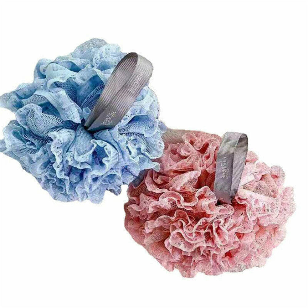 Soft Scrubber Sponge Flower Exfoliating Body Brush Puff Bath Shower Mesh Ball AU