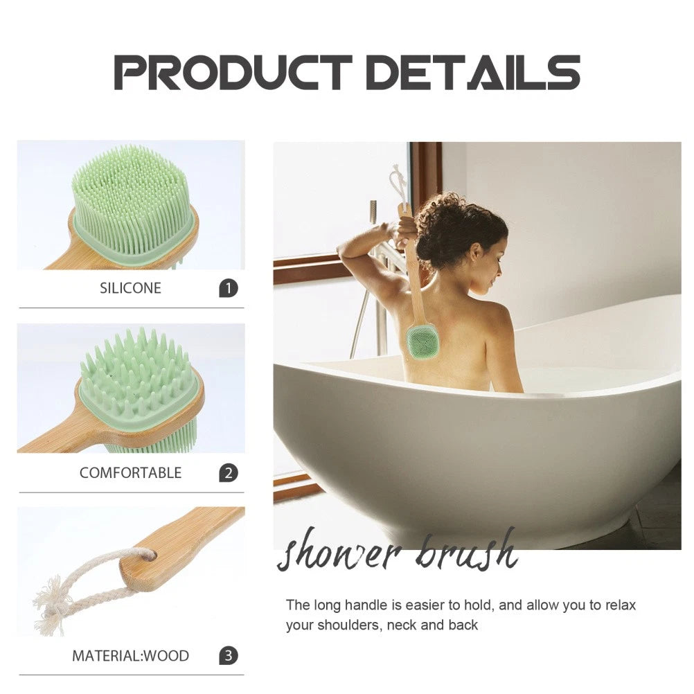 Bath Brush Man Shower Silicone Scrubber for Scrubbing Tool