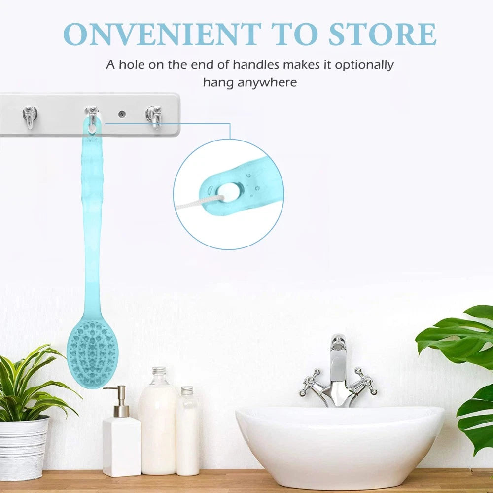3pcs Long Handle Bath Scrubber Back Brush Massage Brush Bath Brush