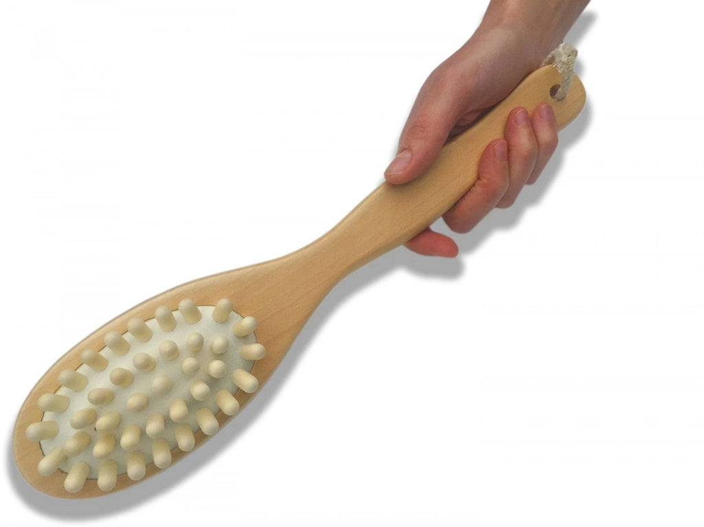 Smooth Skin Natural Bristle Bath Brush 2-in-1 Exfoliating Body Reduces Cellulite