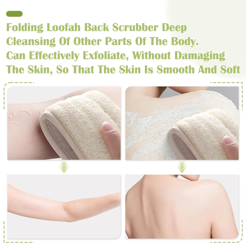Natural Loofah Sponge Back Scrubber for Bath Shower, Exfoliating Body Scrubbe...