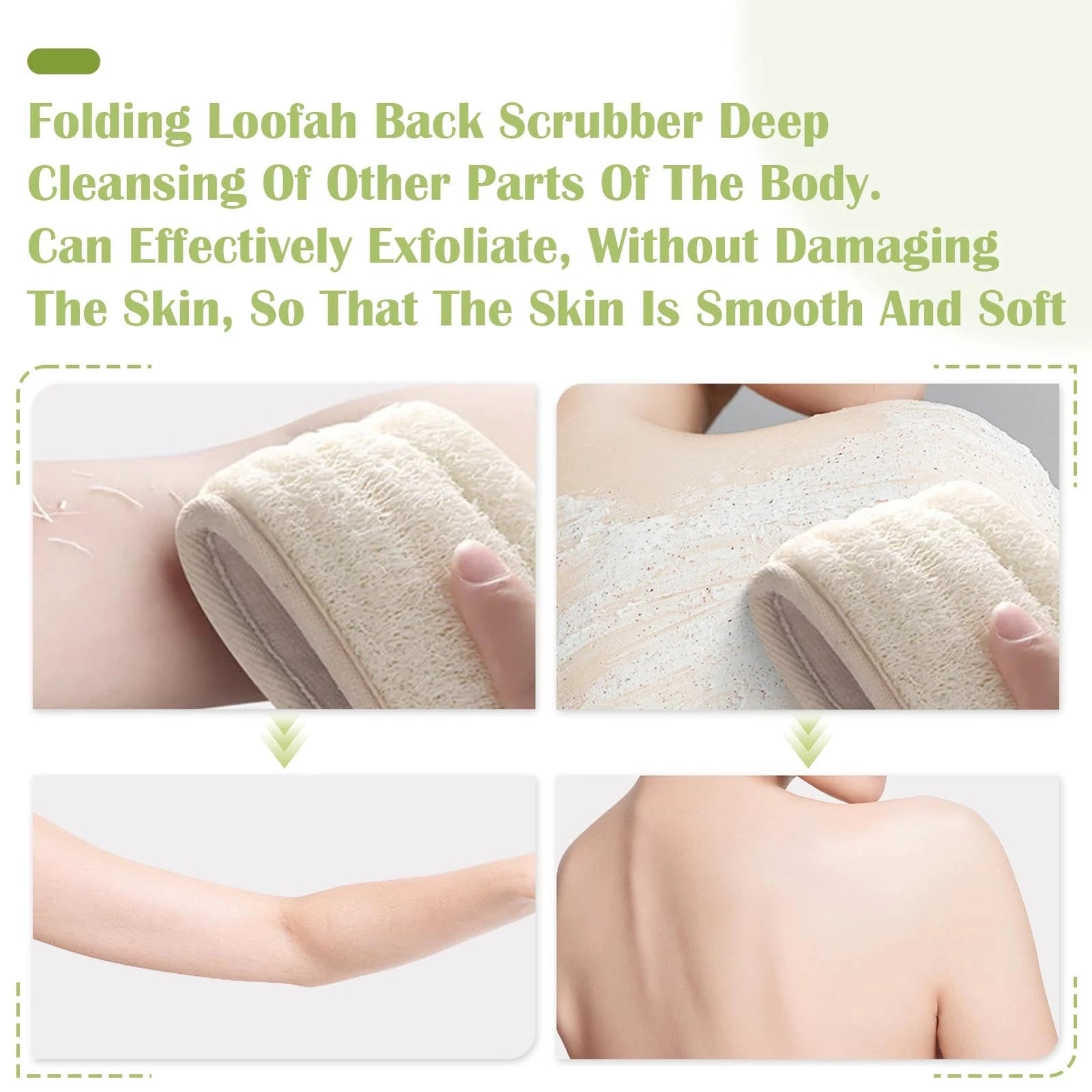 Natural Loofah Sponge Back Scrubber for Bath Shower, Exfoliating Body Scrubbe...