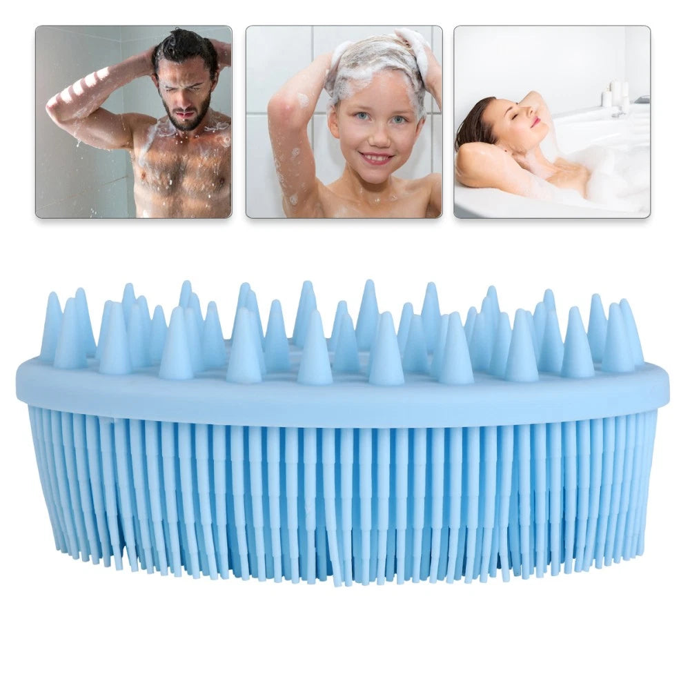 2 Pcs Bath Massage Handheld Scrubber Silicone Brushes