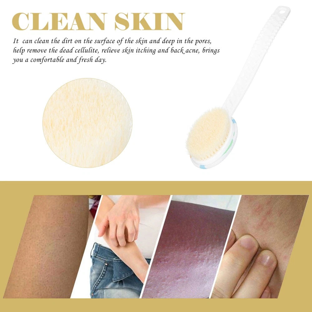 Double-head Shower Brush Man Bath Scrubber Back Washing Bathing Massage