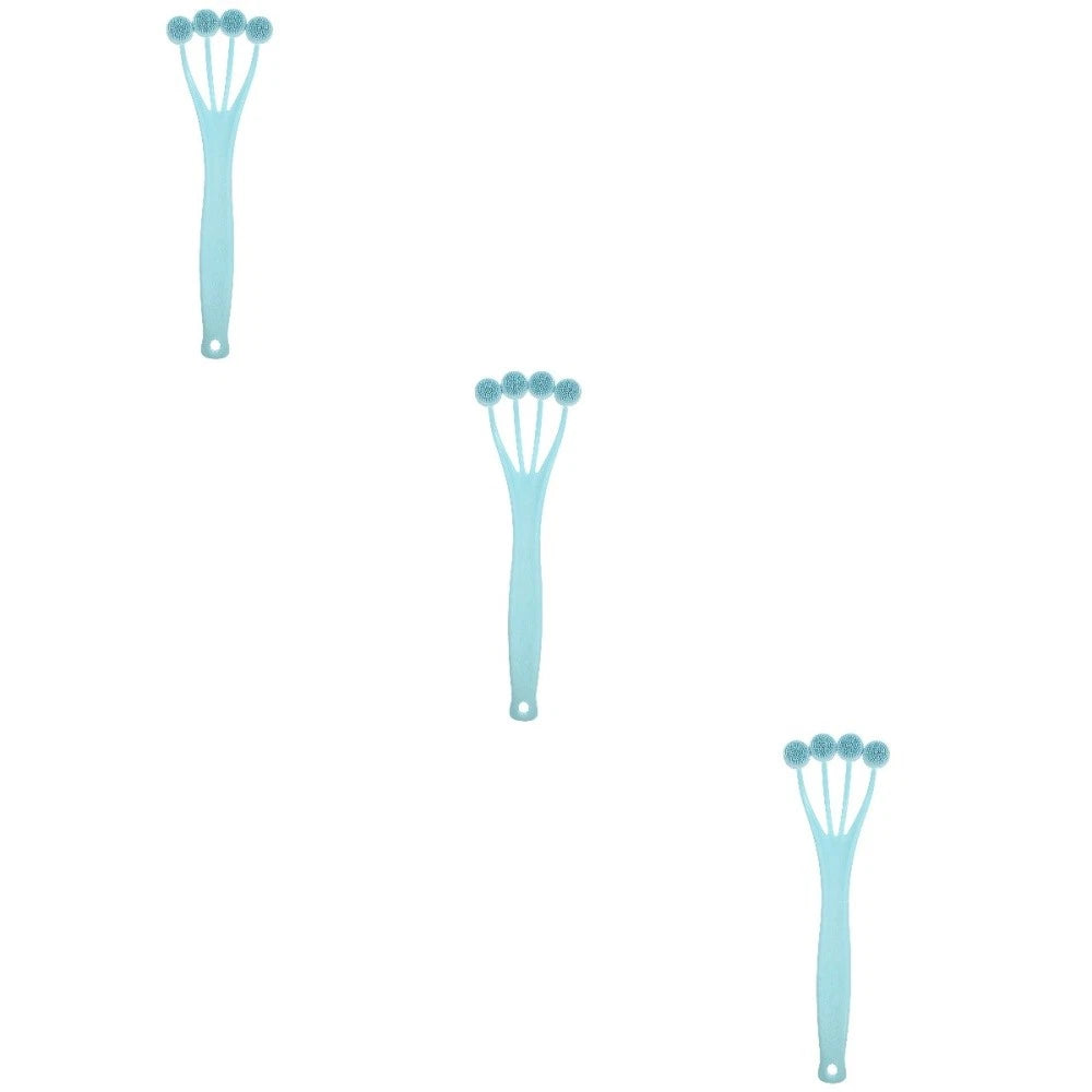 3 Pieces Exfoliating Bath Brush Man Scrubber with Handle Body Cleaning