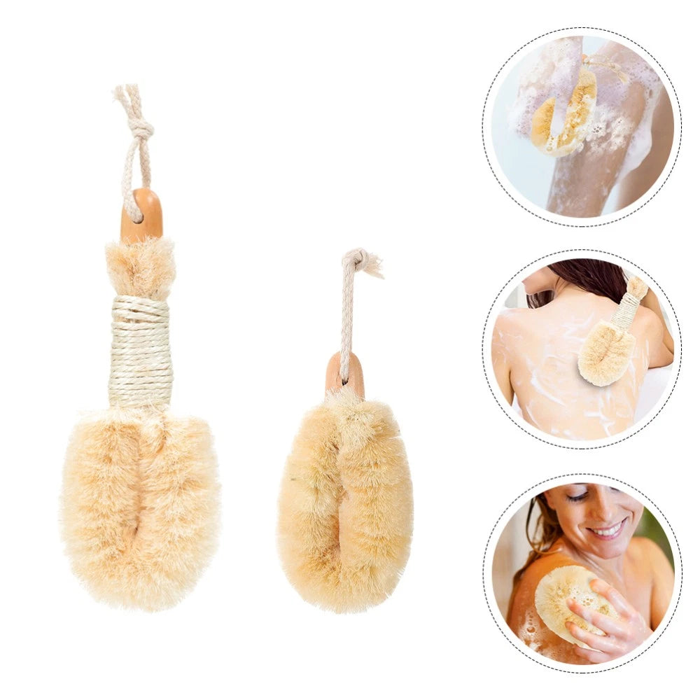 2 Pcs Silk Bath Brush Miss Man Shower Cleaning Body Brushes for Scrubbers