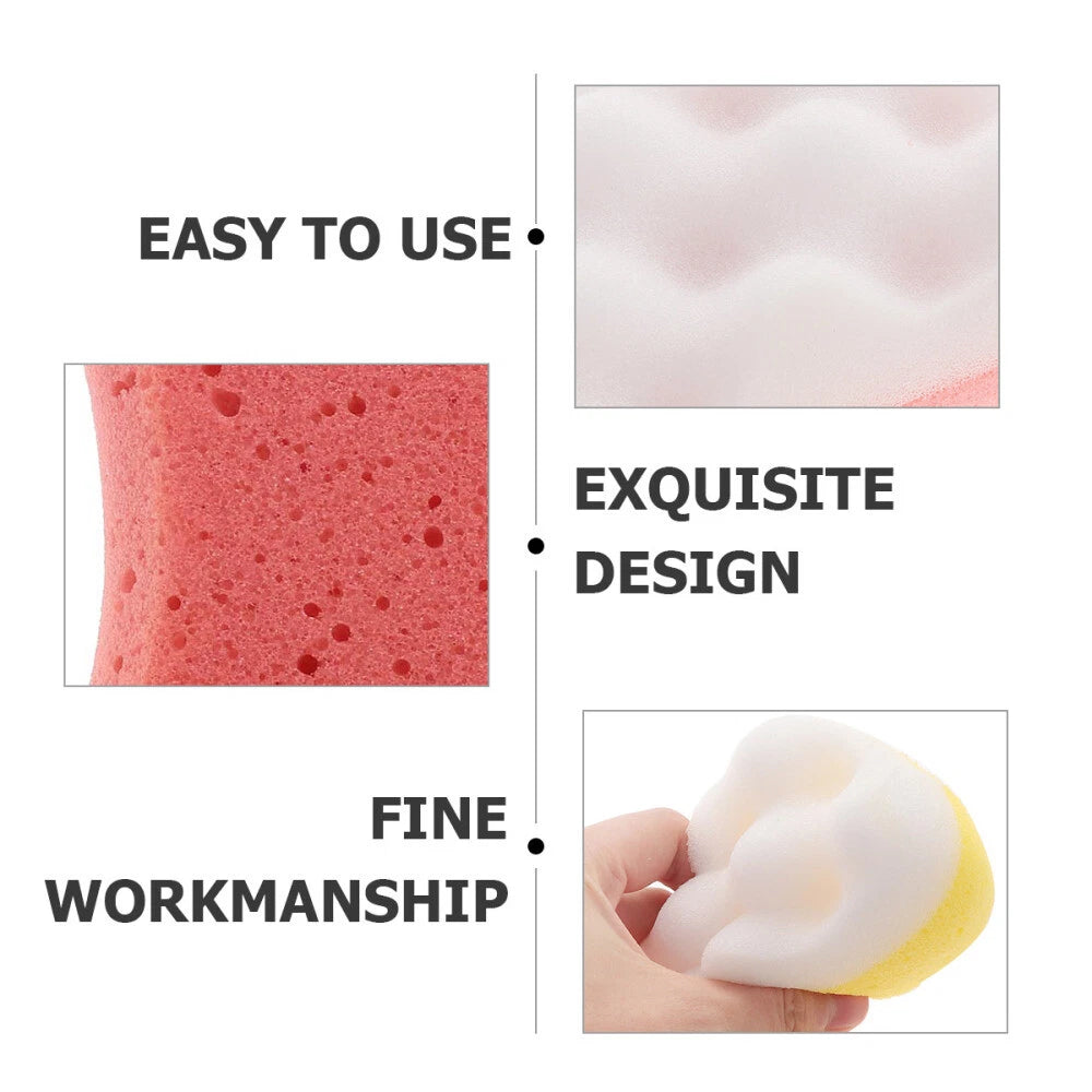 4PCS Shower Bath Brushes Bath Skin-Friendly Sponges Scrubbers Bathing Tools