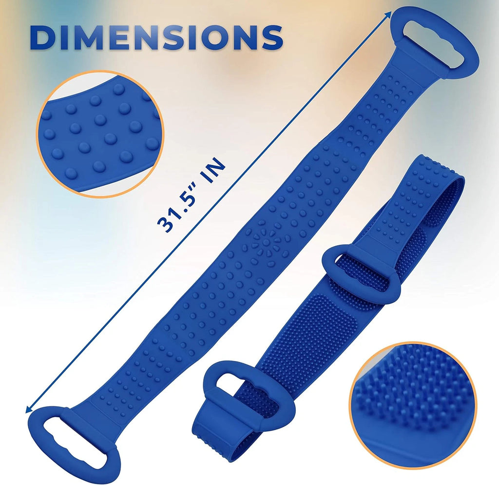 Silicone Bath Body Brush - Extra Long Shower Exfoliating Body Scrubber f