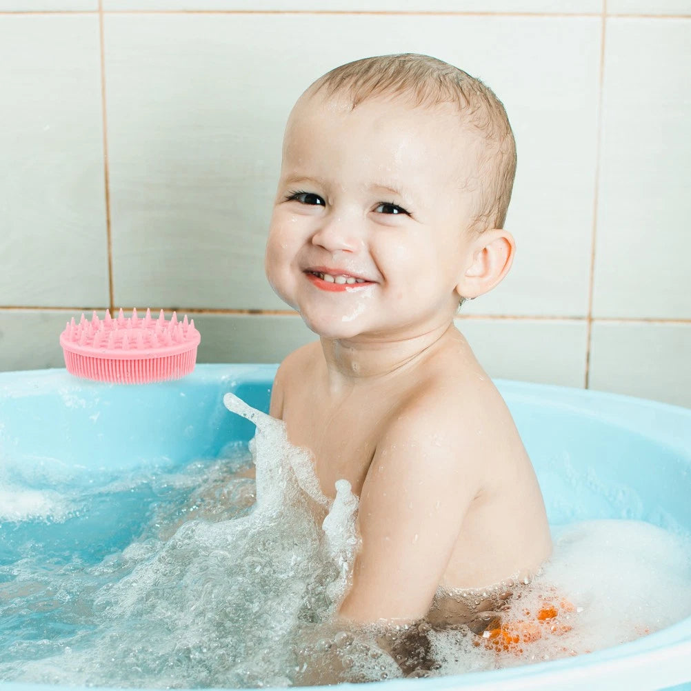 3Pcs Shampoo Silicone Hair Brush Kids Massage Bath Brush Scrubber