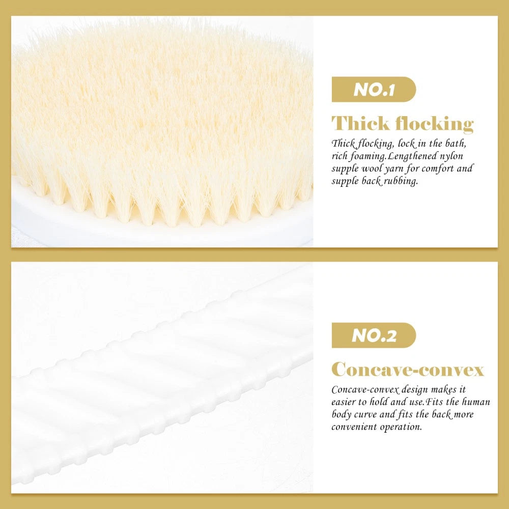 Double-head Shower Brush Man Scrubber Bath Use Long Handle Bathing