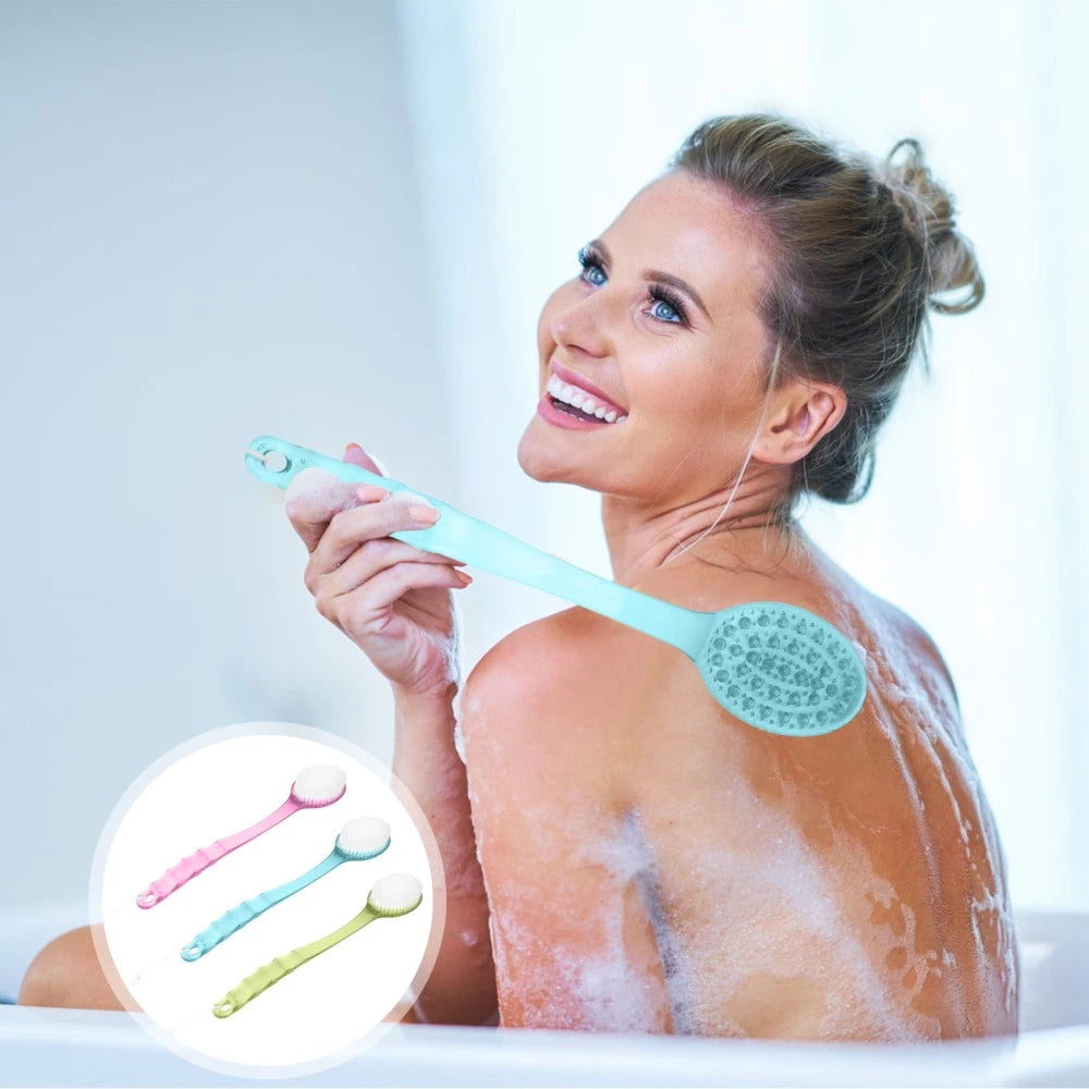 3pcs Long Handle Bath Scrubber Back Brush Massage Brush Bath Brush