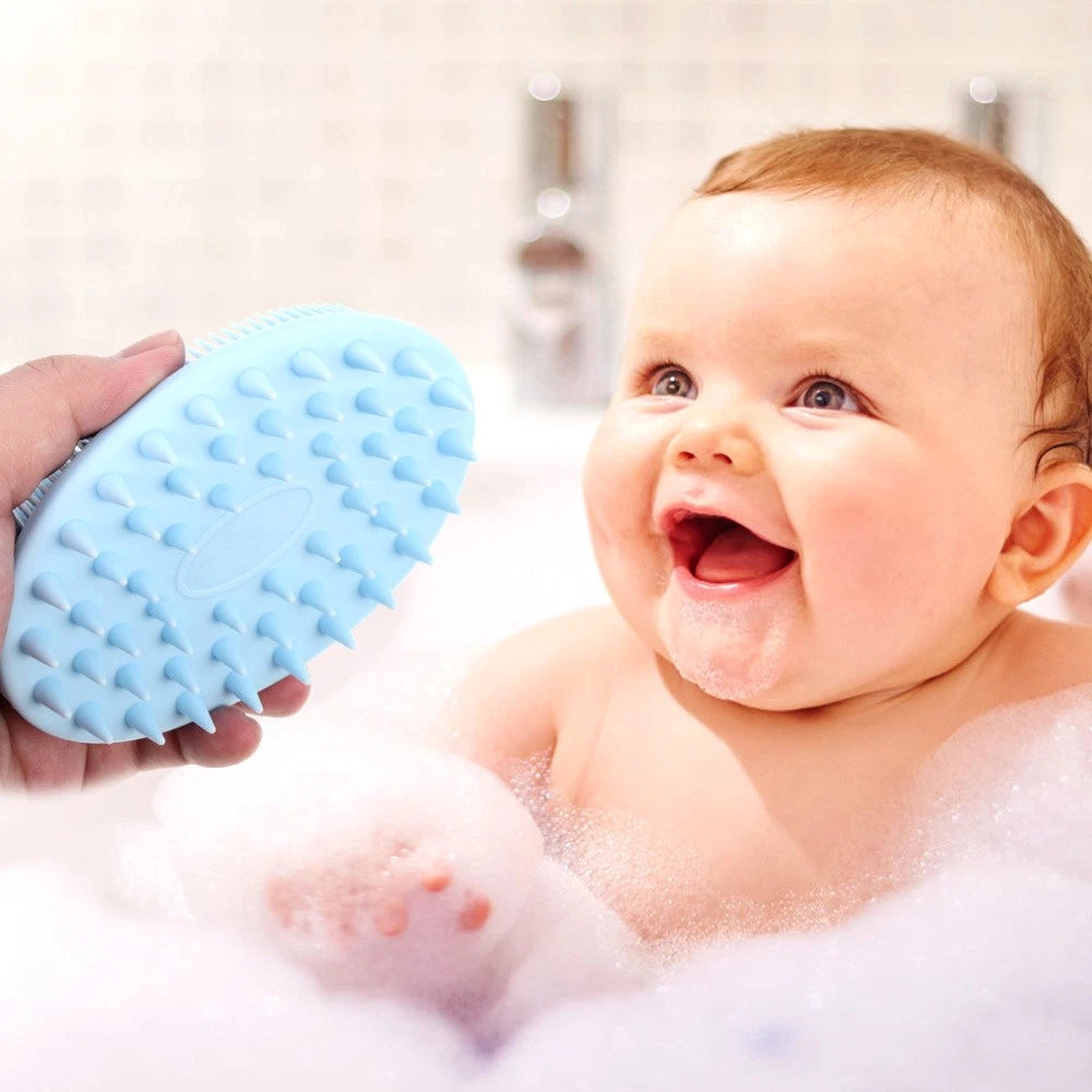 3 PCS Silicone Bath Brush Baby Body Brushes for Shower Shampoo Washing