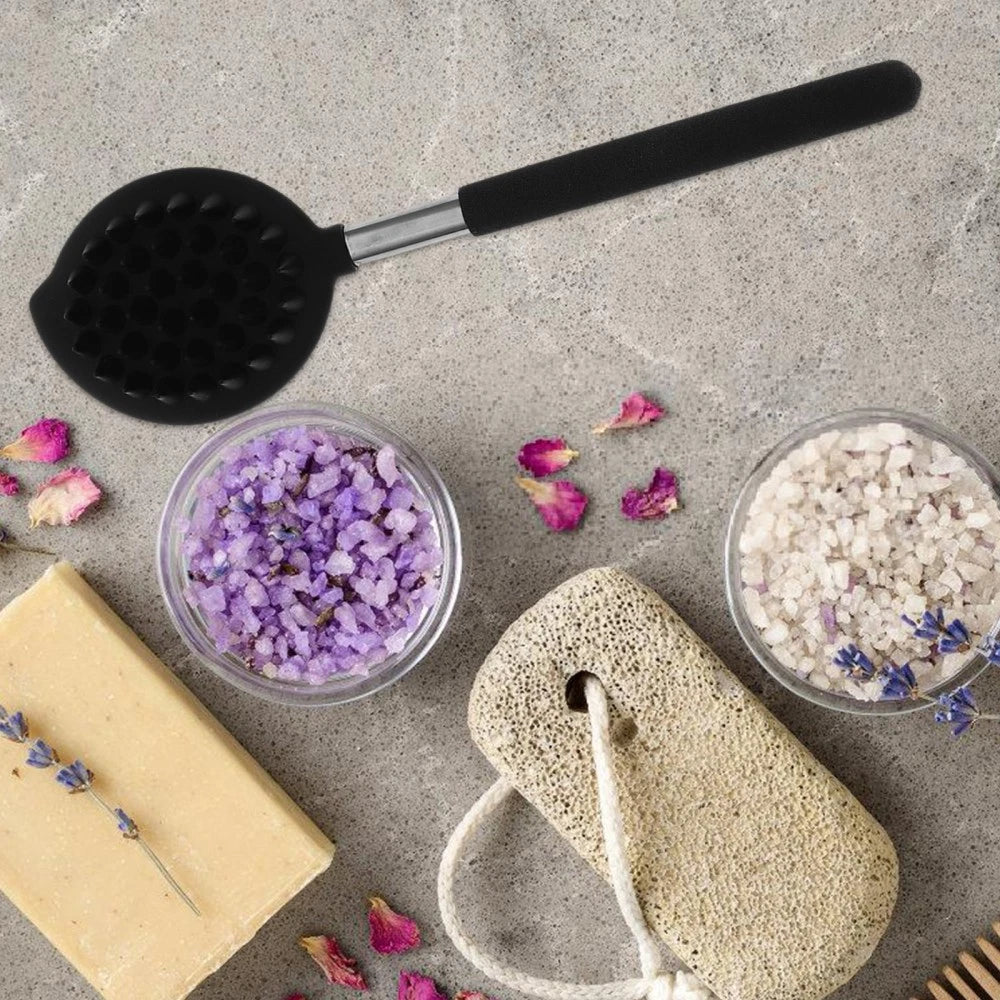 Silicone Bath Brush Man Skin Exfoliating Back Scrubbing Shower Body Scrubber