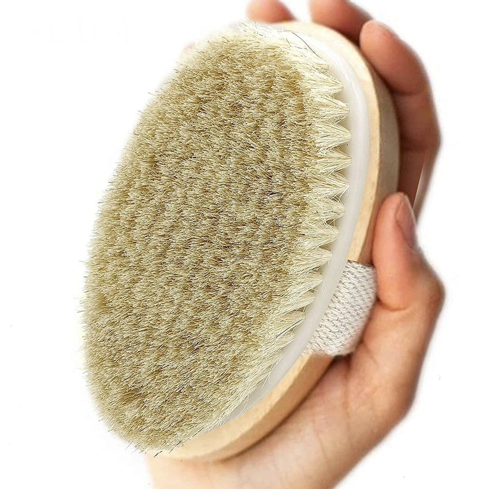 Wet And Dry Body Brush Exfoliator - Soft Bristle Naturally Exfoliates Dead Skin