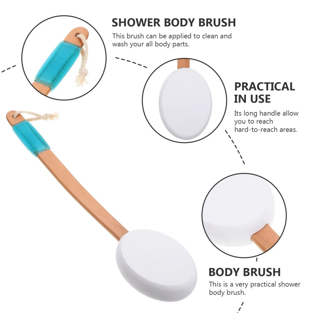 Bath Brush Shower Scrubber for Body Exfoliating Loofah and Applicator Back