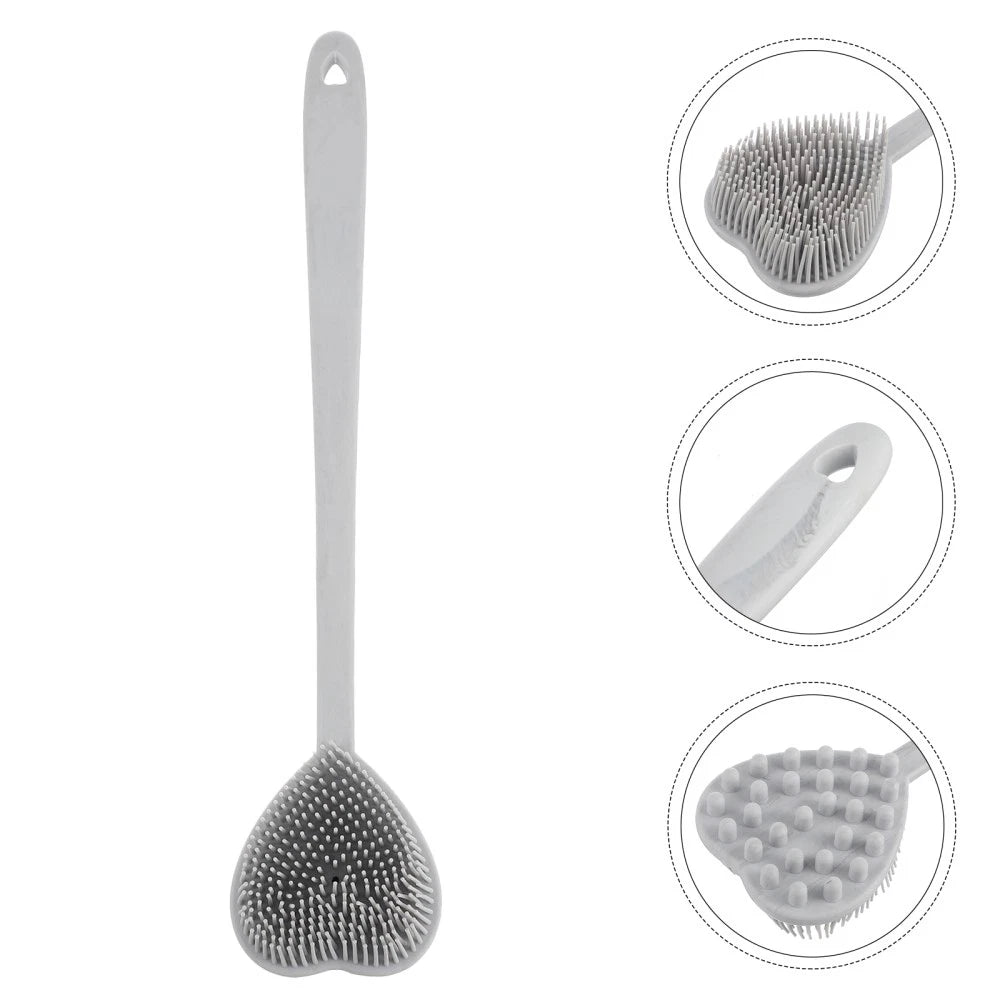 Heart-shaped Bath Brush Shower Exfoliator Scrubber Long Handle Bathing