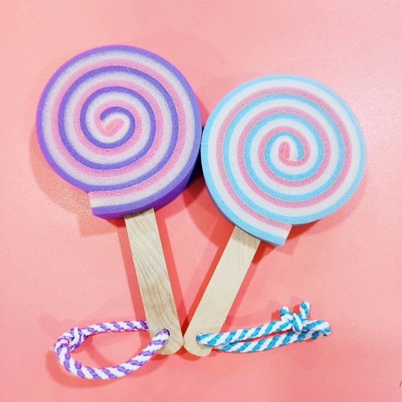 Popsicle Cute Shower Sponges Soft Bathing Scrub forKids Rainbow Baby Bath Sponge