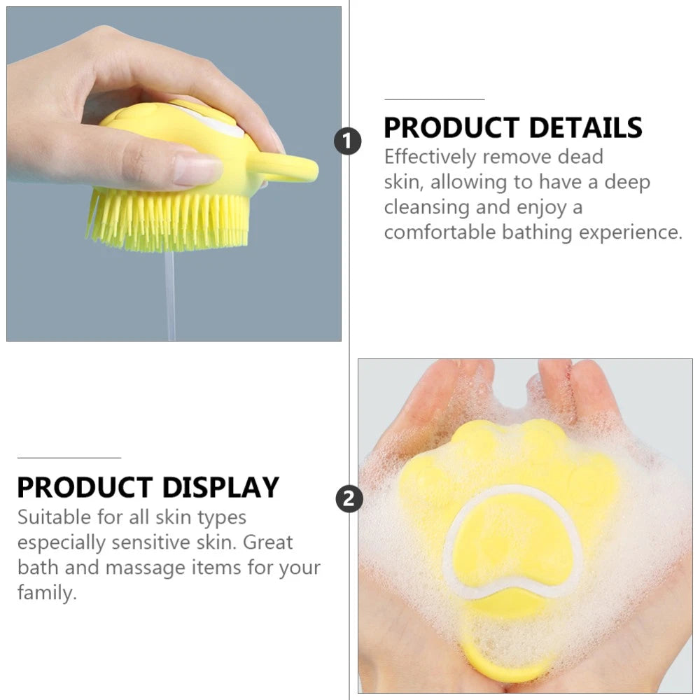 3 Pcs Silicone Bath Brush Newborn Toddler Infant Massage Scrubber