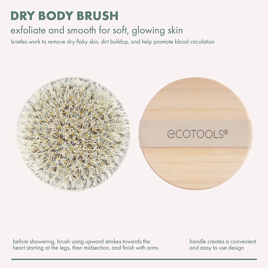 Dry Body Brush, Exfoliating Bristles, Eco-Friendly Skincare Tool, 1 Count