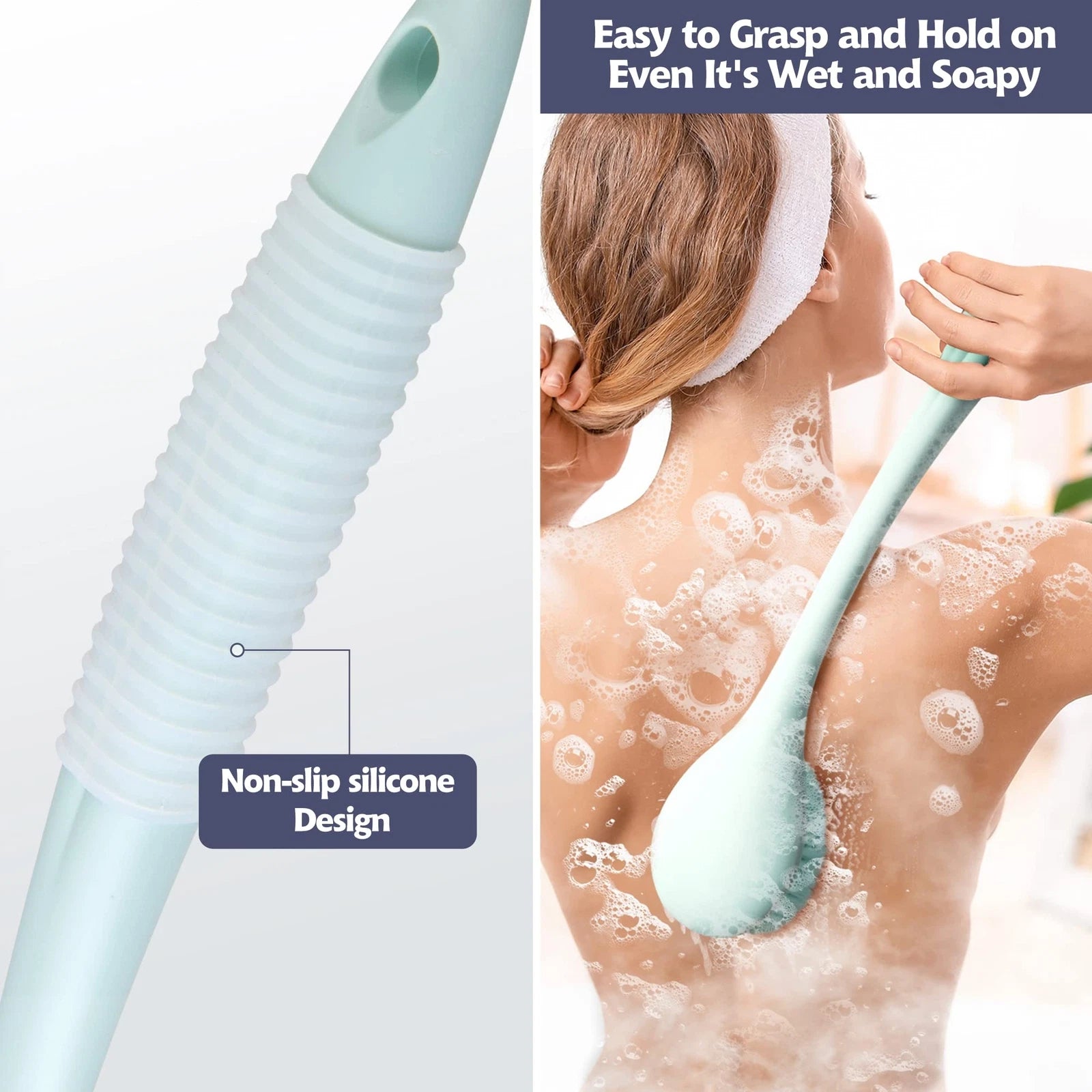 16.4 Inch Long Handle Back Bath Brush Soft Shower Body Scrubber Skin Exfoliator