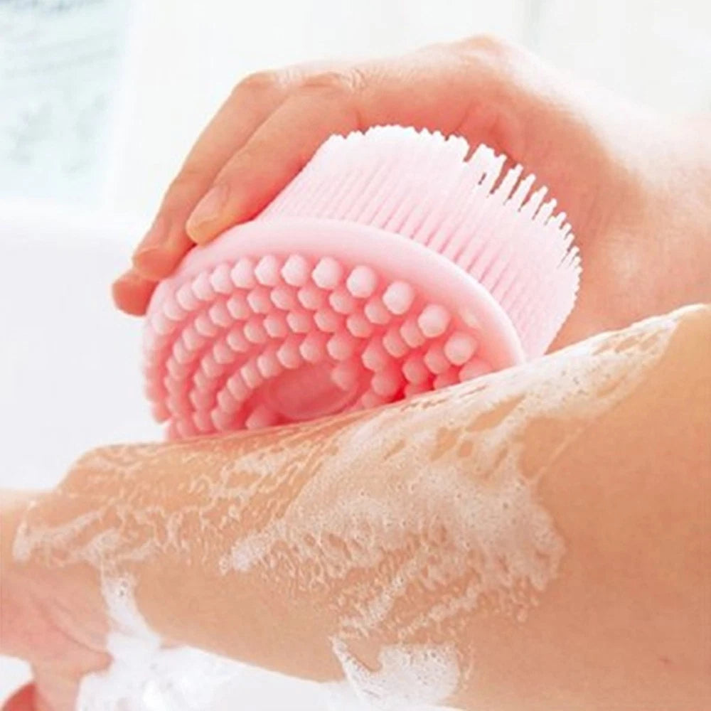 2 Pcs Massage Shampoo Brush Elder Bathing Scrubber Silicone Shower