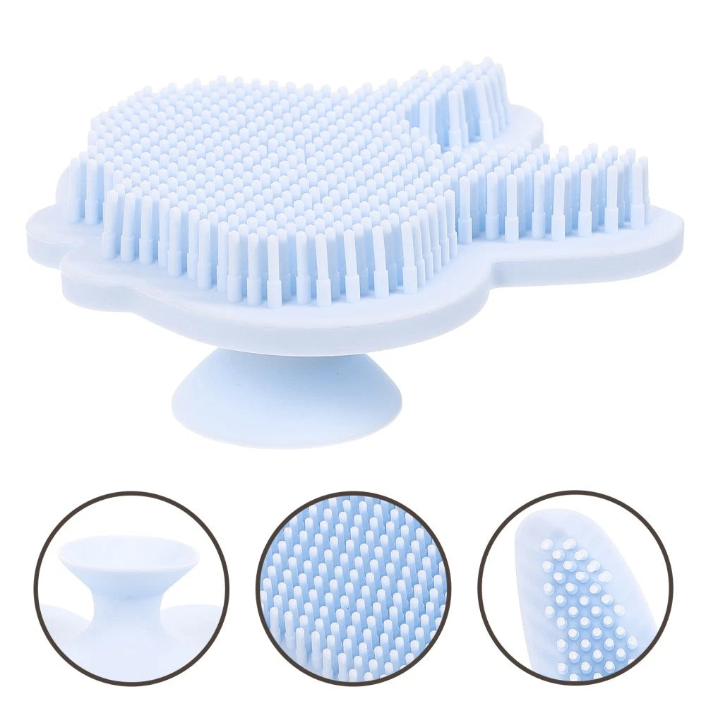 Silicone Bath Brush Child Baby Shower Exfoliating Scrubber Cleaning