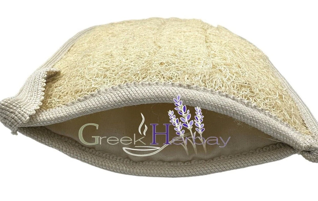 Natural  Loofah Sponge  (Double face Mitt) 7.9"x6.2"inches(20x16cm) Kalymnos