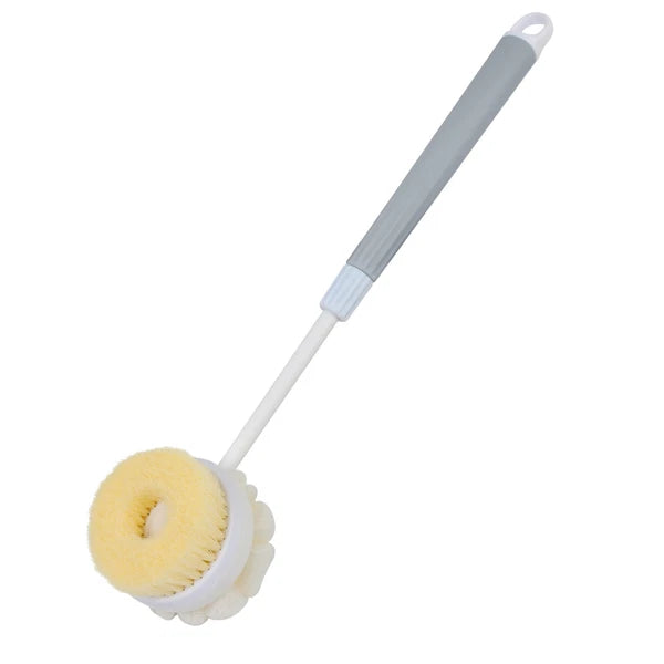Back Scrub Brush for ShowerRetractable Double-Sided Long Handle Antiskid Bath...