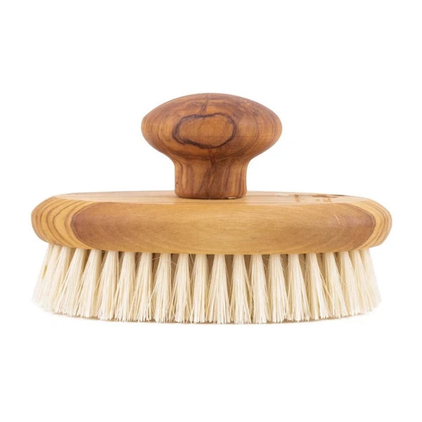 Eco Bath London Natural Sisal Olive Wood Hand Brush - Premium Olive Wood Sisal H