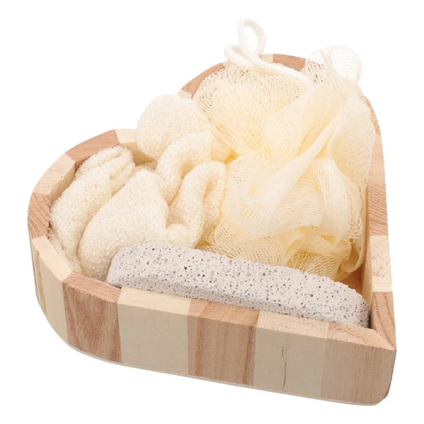 Heart-shaped Bath Brush Body Wash Sponge Back Scrubber for Shower