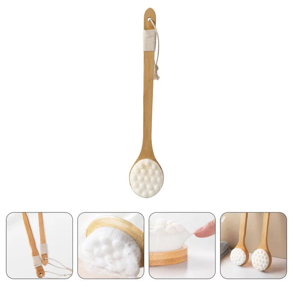 Shower Body Brush Fibre Long Handle Back Scrubber for Skin Exfoliating