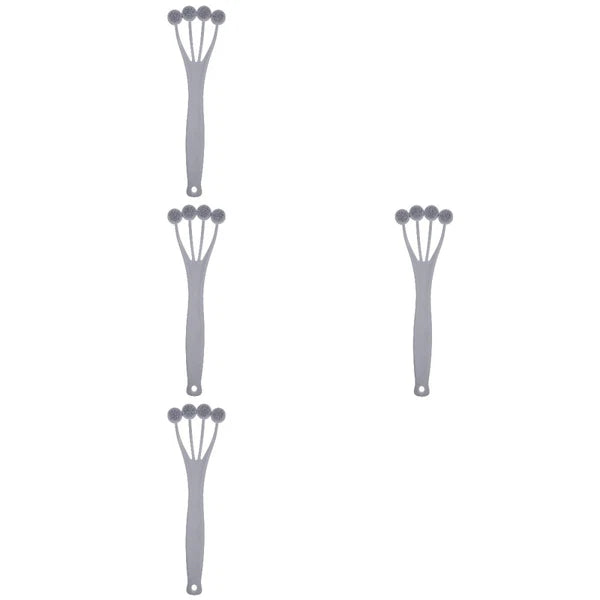 4 PCS Exfoliating Bath Brush Shower Back Massage Scrubbing with Handle