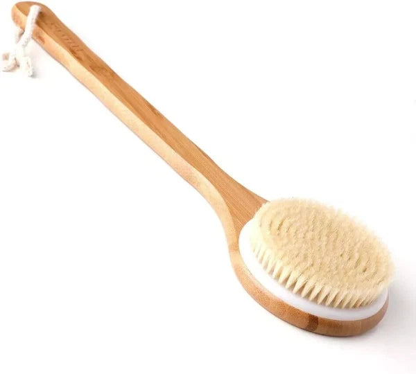 Body Brush Dry Brushing Back Scrubber Shower Bath Bamboo Wood Long...