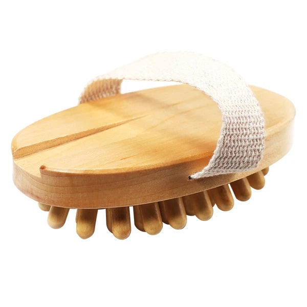 1PC Wooden Massage Brush Head No Handle Body Bath Massage Brush (Wood Color)