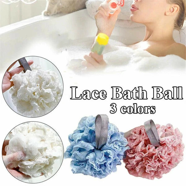 Soft Scrubber Sponge Flower Exfoliating Body Brush Puff Bath Shower Mesh Ball AU