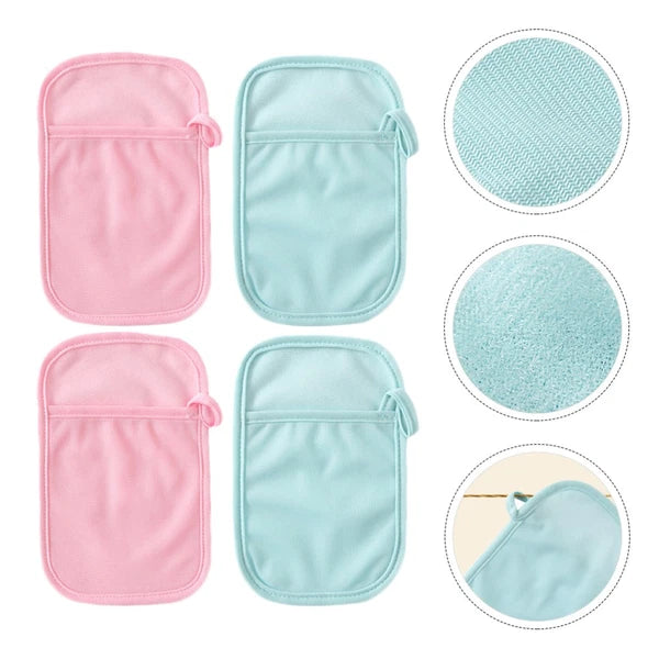 4 Pcs Bath Gloves Exfoliating Baby Child Gentle Scrub Cotton Brush
