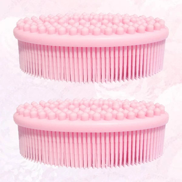 2 Pcs Massage Shampoo Brush Elder Bathing Scrubber Silicone Shower