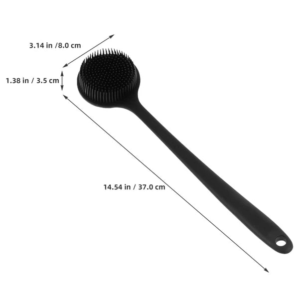 2 Pcs Bath Brush Man Silicone Body Scrubber Shower Back for with Handle